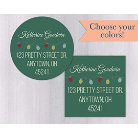 Christmas Round Address Stickers, Christmas Round Address Labels (#202-SS)