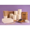FOOGO Green 100x 8oz Disposable Paper Coffee Cups, FSC® Certified,