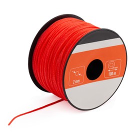 MIVOS Masonry Rope - Pack of 6 Masonry Cord 100 m, Thickness 2 mm - Guide Line in Red - Construction Cord - Plumb Line - Durable, Tear-Resistant Plaster Cord - Plumb Rope