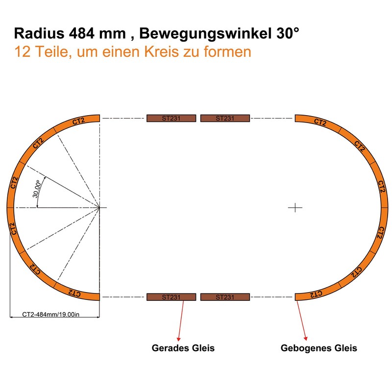 Evemdel Model Gauge H0 1:87 Code 100 19 Inch Straight