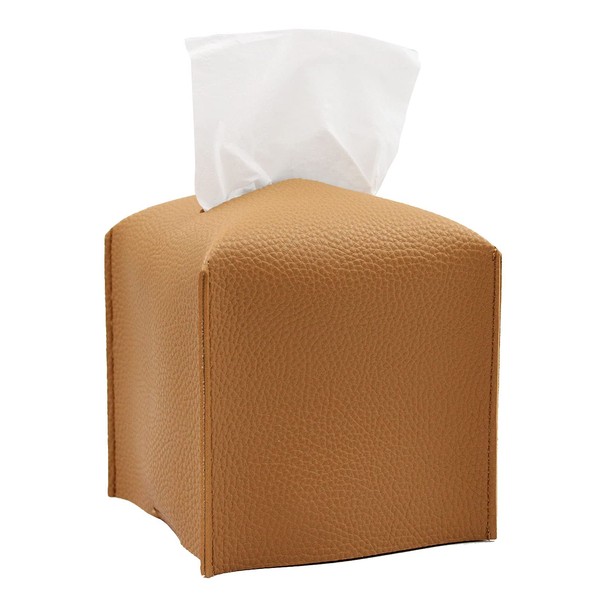 Livelab Tissue Box Cover, Modern Square Decorative PU Leather Facial