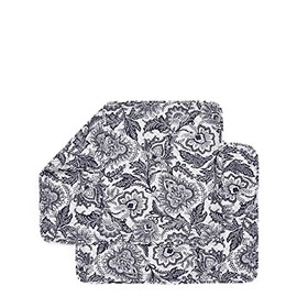 Vera Bradley Cotton Reversible Placemats Set of 2, Java Navy & White - Recycled Cotton, One Size