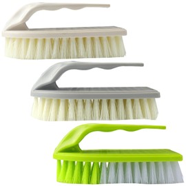 Roellgs 3 Piece Scrub Brush, Floor Brush, Cleaning Brush, Heavy Duty Scrub Brush for Shower, Bathroom, Sink, Kitchen, Tub Cleaning