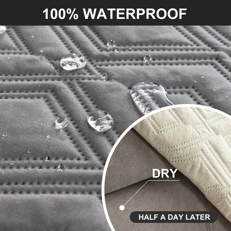 Genina Waterproof Couch Cover for Reclining Couch 3 Seater Non-Slip,