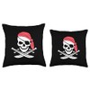 Jolly Roger shirt Pirate Flag Caribbean Cruise Costume Throw Pillow