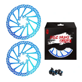 Chooee 160mm Bike Disc Brake Rotor，MTB Brake Rotor 160mm With Bolts，2pcs，Blue