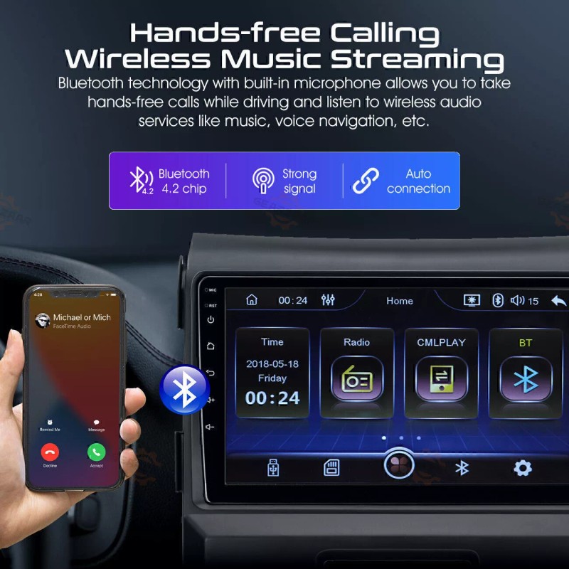GEARZAAR 9" Android 13 Apple Carplay Car Radio Nav GPS