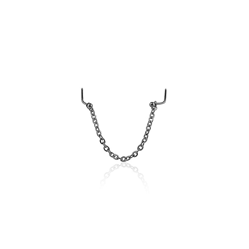 925 Sterling Silver Plated Nostril Nose Chain 3mm Nose Bone