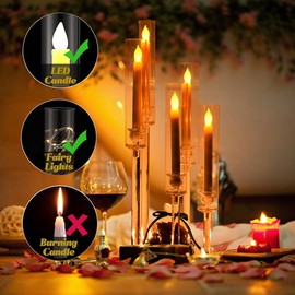 4PCS 5 Arm Acrylic Candelabra for Wedding Centerpiece,Crystal Clear Candle Stick Holders Candelabra Table Centerpiece Stands with Removable Lampshade for Party Easter Baby Shower Fit 0.8 LED Candle
