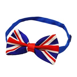 ALLY-MAGIC Union Jack Flag Bow Tie, Union Jack Flag Style Silky Satin Bow Tie Adjustable United Kingdom Formal Bow Tie for King Charles III Coronation Street Party Royal Events Party Y7GQLJ