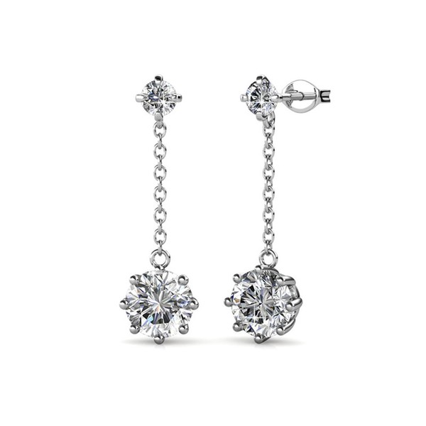 Cate & Chloe Jessie Lively 18K White Gold Plated Earrings