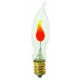 Satco S3761 120V 1/Card Petite Candelabra Base 2-3-Watt Flicker Bulb, Clear