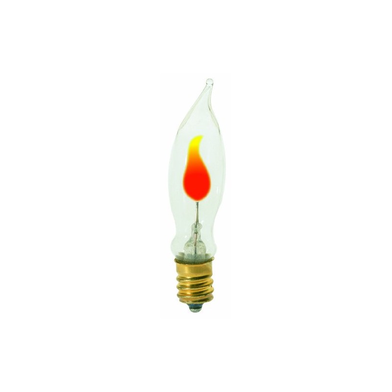 Satco S3761 120V 1/Card Petite Candelabra Base 2-3-Watt Flicker Bulb,