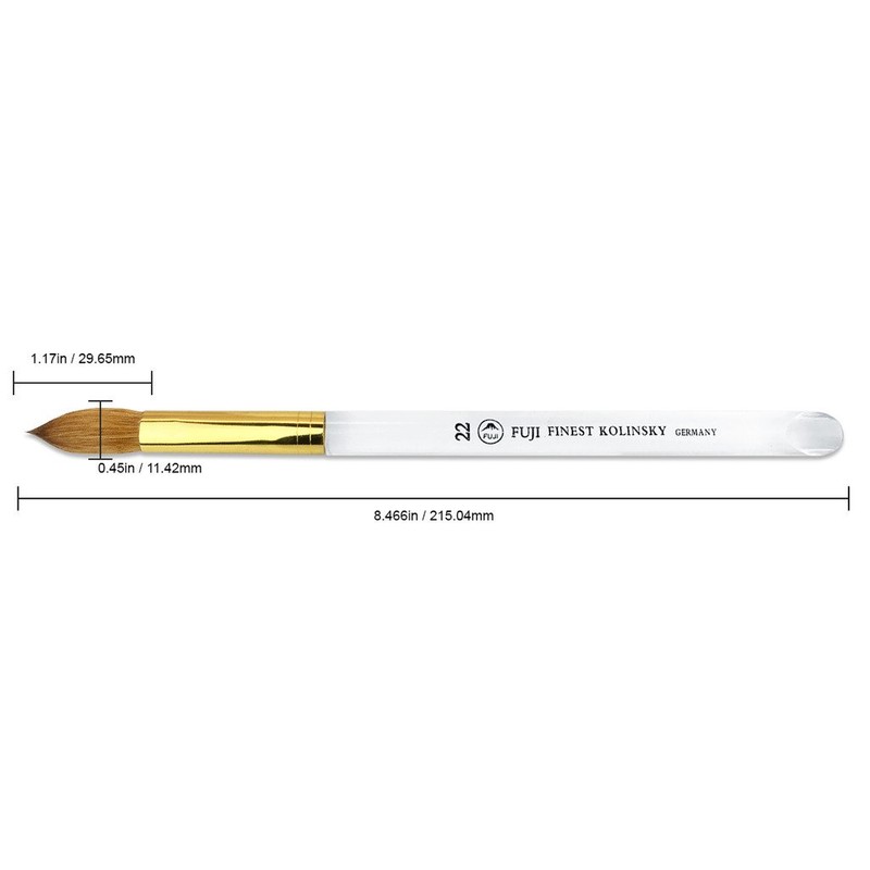 Professional 100% Kolinsky Hair Bristles Oval Style Acrylic Nail Brush
