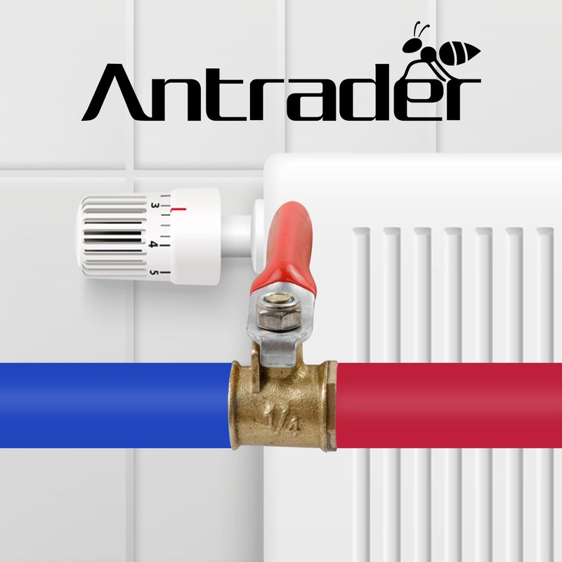 Antrader 4 Pcs Forged Brass Ball Valve Mini Shut Off