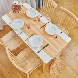 Chiffon Table Runner, Bayseun Wedding Table Runner, 70 x 300 cm, Washable Decorative Fabric Table Decoration, Party, Birthday, Valentine's Day, Baby Shower, Christening Decor (G - Champagne)