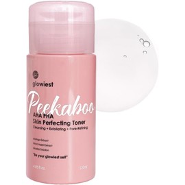 glowiest Tónico Aha Pha Skin Perfecting Peekaboo - Tónico Facial K-Beauty Tratamiento Exfoliante Antiimperfecciones Niacinamida Refina Los Poros Hidratante L Hamamelis(Pequeño)