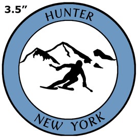 Athena Brands Hunter, New York - Sports Skier - Car Truck Window Bumper Graphics Sticker Decal - Columbia Blue