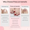 Red Press On Toenails,14 Sizes-28 Pcs Soft Gel Red Glitter