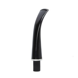 HEYSONG Accesorios para pipa de tabaco, boquilla de acrílico curvada y cónica con anillo decorativo plateado, filtros de 9 mm (HSBE0110)