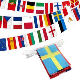 Anley European Union String Flag, 27 EU Countries String Bunting Banner, Decoration for Grand Opening, Sports Bar, Party Events - 27 Feet 27 Flags