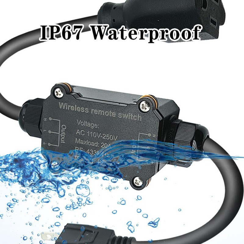 NEWNEWLIU AC110V Waterproof Remote Control Power Switch with 164ft Long