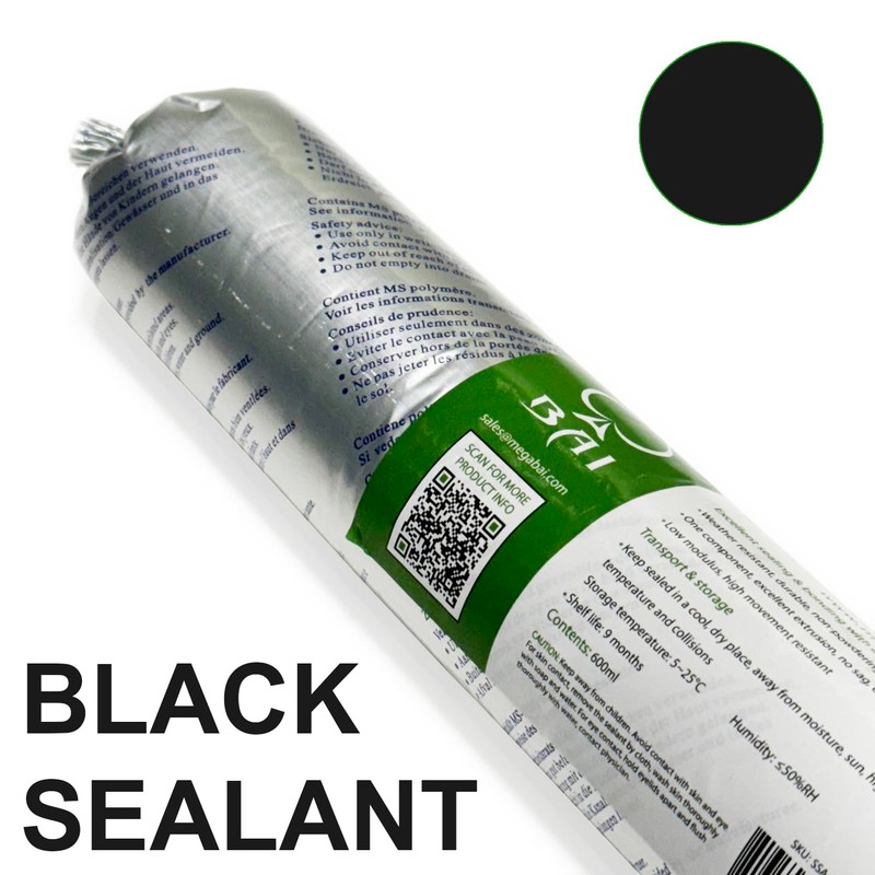 BAI Polyurethane Structural Silicone Adhesive Sealant, Black, 20 oz. Sausage