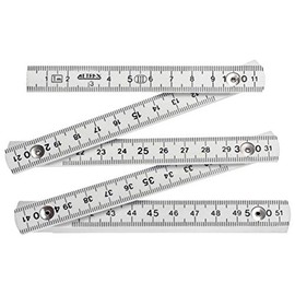 Connex Folding Ruler Plastic - 1 Metre Length - Metric Scale - Elastic & Robust - Distinctive Double Scale - For Home, Hobby & Workshop / Ruler / Measuring Tool / COXT700305