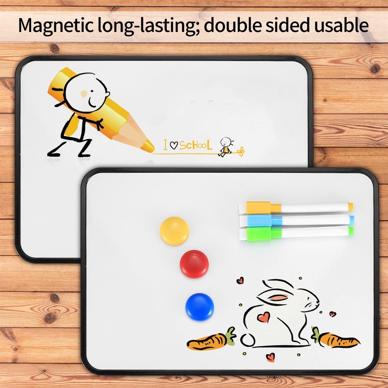 Whiteboard Magnetic Board, Small Double-Sided Whiteboard, Dry Erase, A4 Magnetic