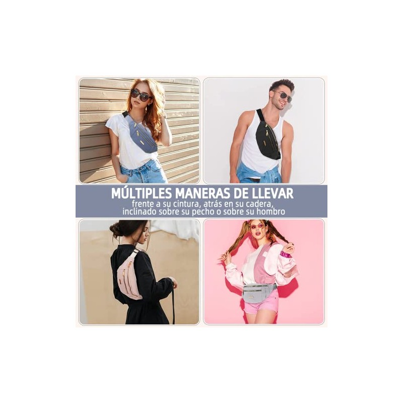 Cangurera Deportiva para Mujer, Riñoneras para Correr Paquete de 2,