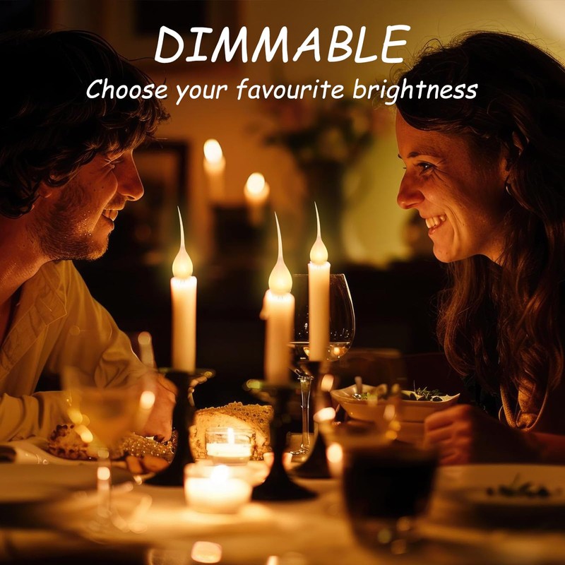 DoRight Silicone Dipped Candle Light Bulbs, 5 Watt Flame Light