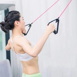 Fitness Pull Rope Yoga Resistance Bands Exercise Tubes Practical Elastic Training Rope for Yoga Pilates Workout Cordages(Black) Combined Fitness Supplies