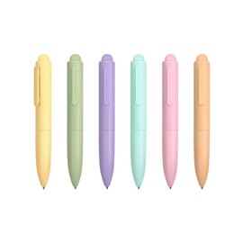 VideMundi Ballpoint Pens, Mini Cute Macaron Retractable Ballpoint Pen Set - 6 Pack | Black Ink Medium Point, Fast Drying, Portable, Comfortable Writing | Office Bible Journaling Pens (Solid Macaron)