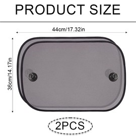 Azlanway Car Window Sun Shades – 2Pcs Foldable Mesh Shades with Suction Cups, UV Protection for Baby, Kids & Pets – Universal Fit for Rear Side Windows, Blocks Heat & Glare