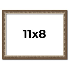 Poster Palooza 11x8 Frame Silver Ornate Vintage Solid Wood Picture Frame | 0.75 Inch Moulding Width | with UV Acrylic Plexiglass, Foam Board Backing & Hanging Hardware Included