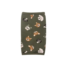 Maruwa Boeki 200396507 Children's Ankle Warmer, Dog Face, Olive W3.9 x H6.3 inches (10 x 16 cm)