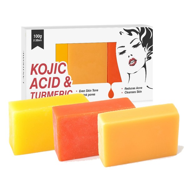 Turmeric Kojic Acid Soap, Kojie Acid Lightening Soaps for Dark