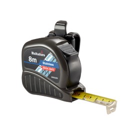 HULTAFORS BMSS8M Brick-Mate Stainless Steel Pocket Tape 8m (Metric only) With non slip rubber grip,stainless steel blade with strong end hook