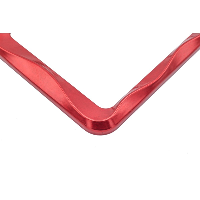 Creathome 3D Curly Wave Pattern Shining Red License Plate Frame