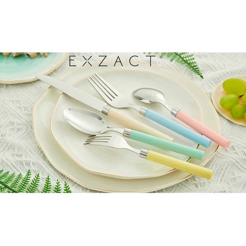 Exzact Besteck-Set, 20-teilig, Edelstahl, Pülmaschinenfest, Bunt gemischt