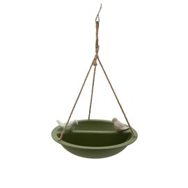 Point-Virgule Bird Bath, Bird Feeder Bowl Wild Birds All Year Round for Hanging, Bamboo Fibre, Green, 27 x 27 x 6 cm