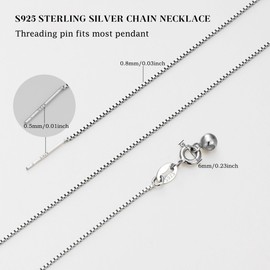 TINGN 925 Sterling Silver Chain 0.8 mm Silver Chain Women's 925 without Pendant Curb Chain Necklace Women's Rolo Chain Silver/Gold, Sterling Silver
