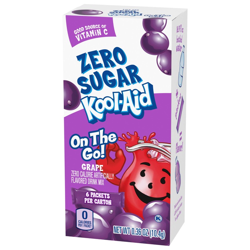 Kool-Aid Sugar-Free Grape On-The-Go Powdered Drink Mix 6 Count (Pack