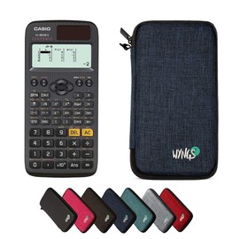 Casio fx-85DE X including a WYNGS protective case in Blue - Basic Set (German)