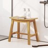 Giantex Teak Wood Shower Bench - Waterproof Shower Stool with