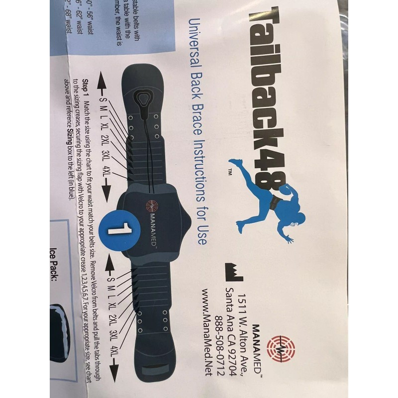 Manamed New Manamed Tailback 48 TBO48 Back Brace Universal L0648