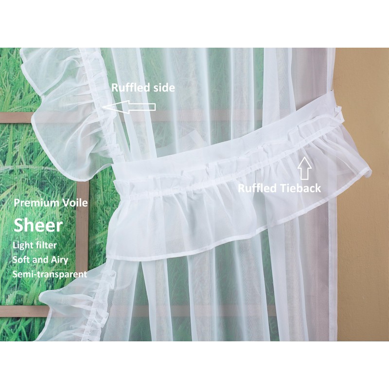 Today's Curtain, Emelia Priscilla Sheer Pair 60" W x 63"