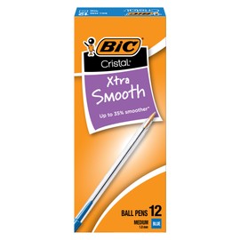 BIC Cristal Xtra, Bolgrafo suave, Azul 12 unidades                                                                                                    