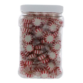 Starlight Peppermint 2 Pound Bulk Naturally Flavored Mints - Original Bulk Peppermint Hard Candy in 64 FL OZ Gift Ready Reusable Square Jar