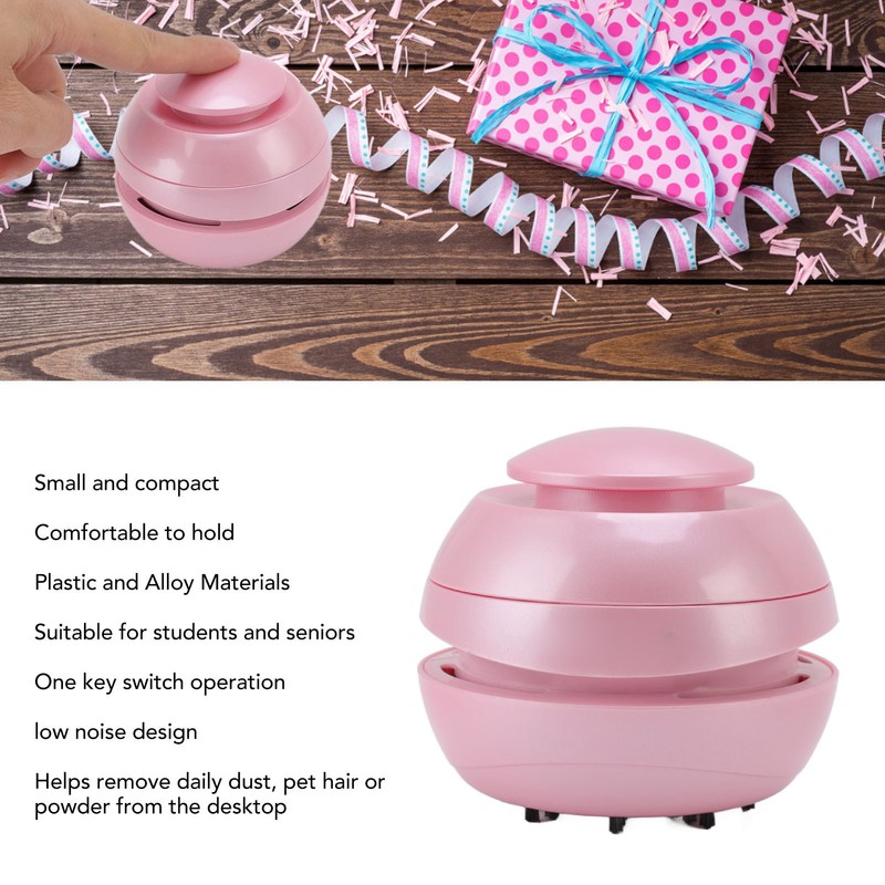 Table Vacuum Cleaner Pink Compact Portable Small Automatic Electric Low